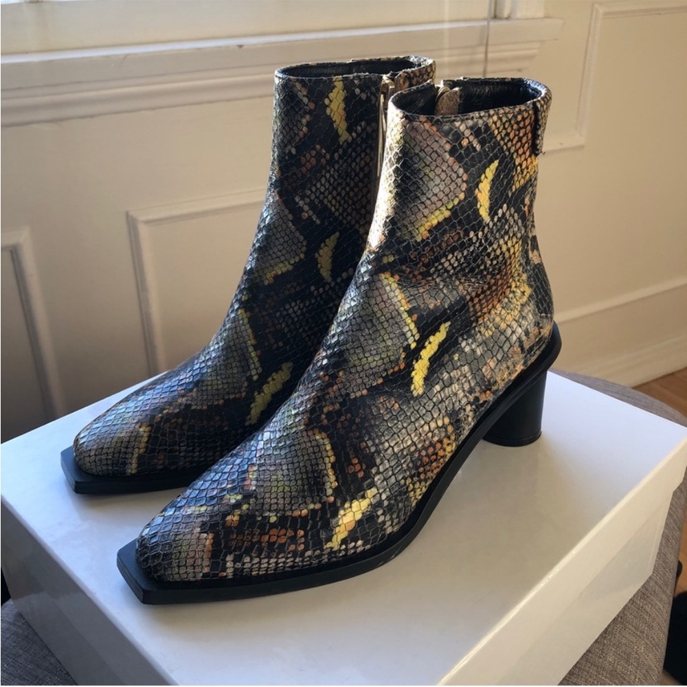 Brand New Reike Nen Ankle Boots - Python Embossed Leather, Oval Heel - 36 - Picture 2 of 5